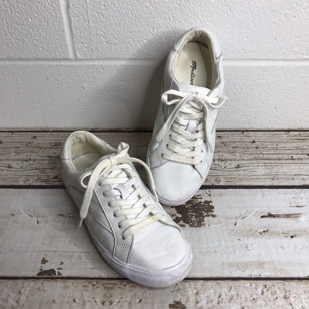 Madewell Women's White Leather Classic Lace Up Sneakers Style #L3243 Shoes Sz 5